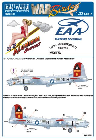 Boeing B17G Flying Fortress (42-102516 'Aluminum Overcast' EAA)  kw132081