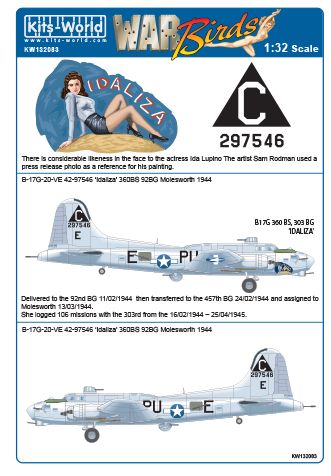 Boeing B17G Flying Fortress (42-97546 'Idaliza' 360th BS 303rd BG Molesworth) kw132083