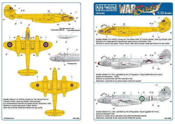 Gloster Meteor F MKIV (RAF Yelow Peril', Royal Dutch Air Force, Royal Egyptian AF)  KW132086