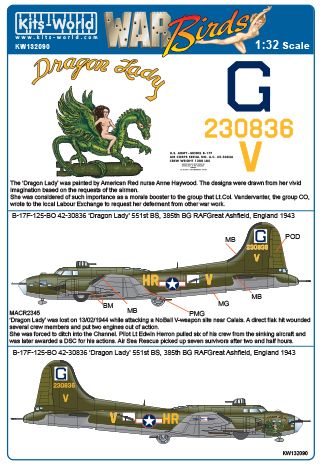 Boeing B17F Flying Fortress (42-30836 'Dragon Lady' 551st BS 385th BW)  kw132090
