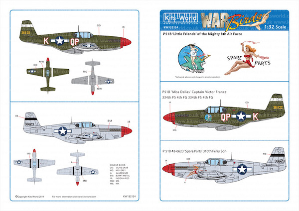 North American P51B Mustang 'Little Friends' of the Mighty Eighth AF Vol 1 kw132124