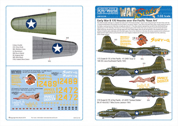 Early war B17E Flying Fortress Heavies over the Pacific 'Nose Art" kw132130