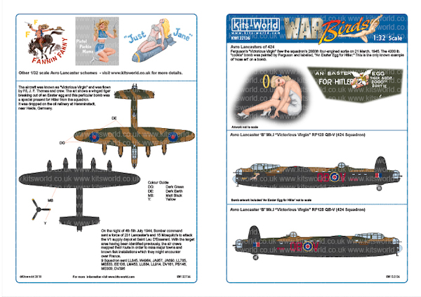 Avro Lancaster B MkI (RF128 QB-V "Victorious Virgin"424sq)  kw132136