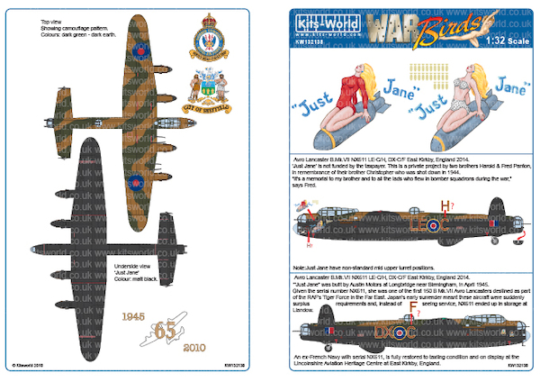 Avro Lancaster B MkI (NX611 'Just Jane")  kw132138