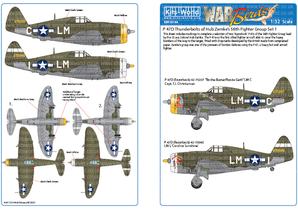 Republic P47D Thunderbolts of Hub Zemke's 56th Fighter Ggroup set 1  kw132164