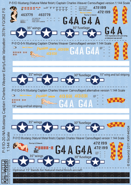 P51D Mustang Nose art of Capt Weaver 362FS Passion Wagon kw144004