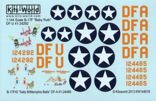 kitsworld kw144019 B17F/G Flying Fortress Nose art (Sally B kitsworld kw144019 B17F/G Flying Fortress Nose art (Sally B