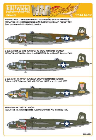 North American B25J Mitchell (Catch 22 stars USAAF) kw144023