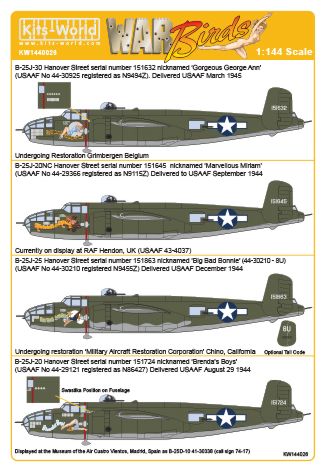 North American B25J Mitchell (Catch 22 stars USAAF)  kw144026