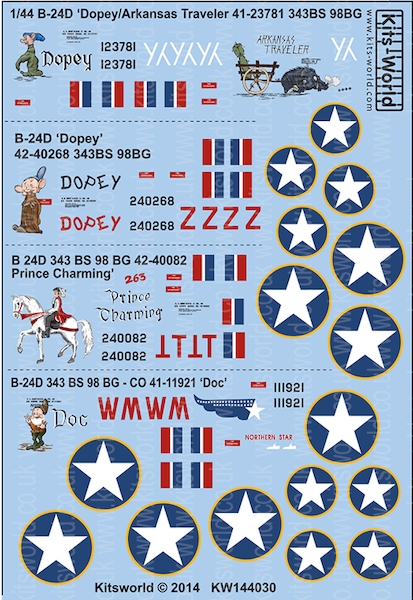 Consolidated B24D Liberator (Dopey'/'Arkansas Traveller' 'Prince Charming' Doc') kw144030