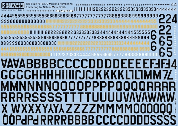 P51 Mustang Numbering/Lettering and Kill marks for natural metal finish  kw148027