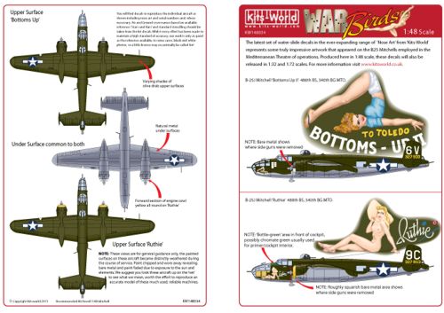 B25J Mitchell Nose Art ""Bottoms up" and "Ruthie"  kw148034