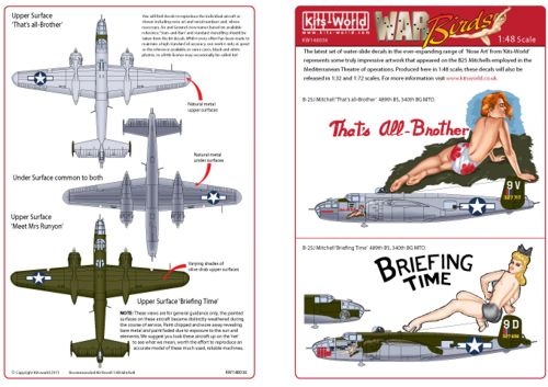 B25J Mitchell Nose Art "That's all brother""Briefing time" kw148036