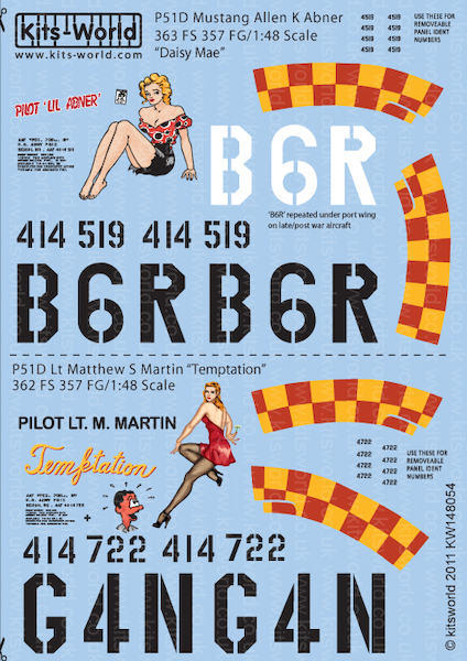 P51D Nose Art (362 and 363FS 357FG) Daisy Mae & Temptation kw148054