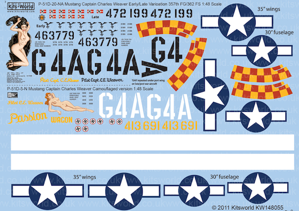P51D Nose Art (Charles Chuck Weaver 362FS 357FG) 'Passion Wagon' kw148055