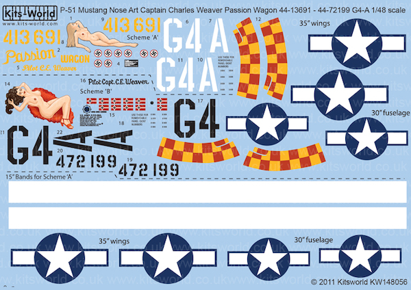 P51D Nose Art (Charles Chuck Weaver 362FS 357FG) 'Passion Wagon' kw148056