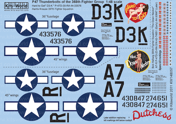 P47D Thunderbolt Nose Art (368FG) Hard to Get & The Down Necker kw148057