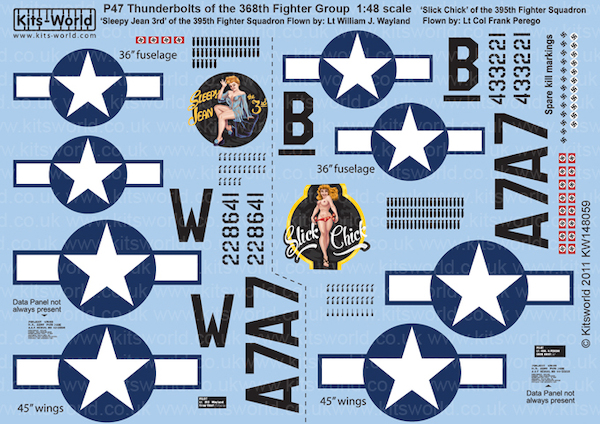 P47D Thunderbolt Nose Art (395FS368FG) Sleepy Jeam & Slick Chick kw148059