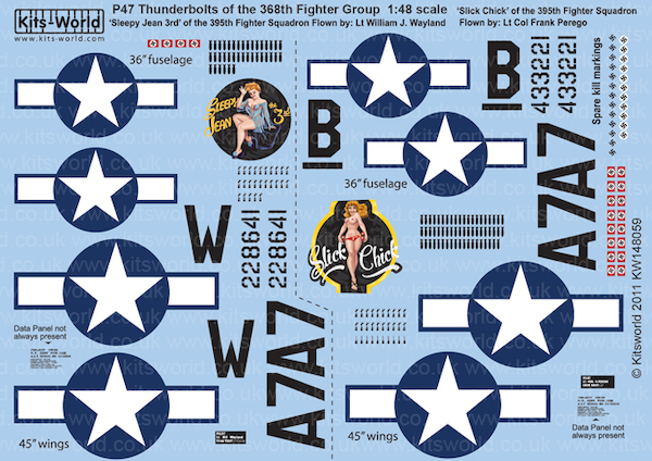 P47D Thunderbolt Nose Art (395FS368FG) Sleepy Jeam & Slick Chick  kw148059