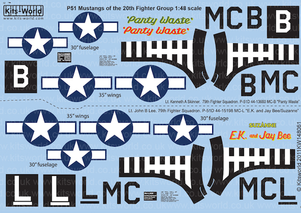 P51D Nose Art (79FS/20FG) Panty Waste & Jay Bee/Suzanne kw148061