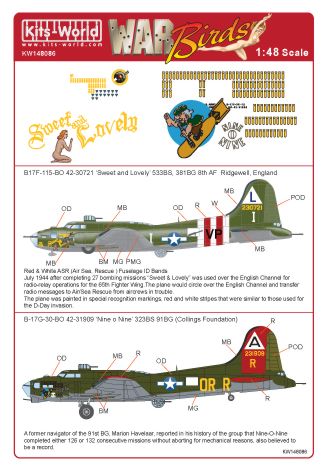 Boeing B17F/G Flying Fortress ('Sweet and Lovely', 'Nine O Nine')  KW148086