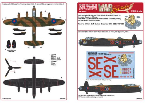 Avro Lancaster BI SE-X KB837 'Devil' 431 Sqn kw148107