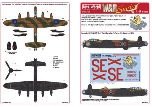 Avro Lancaster BI SE-X KB837 'Devil' 431 Sqn  kw148107