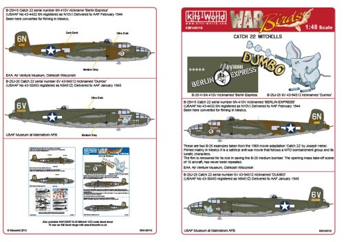 Catch 22 Mitchells, B25H-1NA "43-4432 6N ‘Berlin Ex kw148110