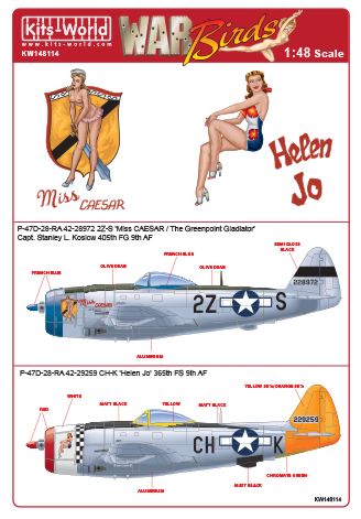 P47D Thunderbolt ("Miss Caesar" 405FG, "Helen Jo" 365FS)  kw148114