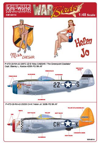 P47D Thunderbolt ("Miss Caesar" 405FG, "Helen Jo" 365FS) kw148114
