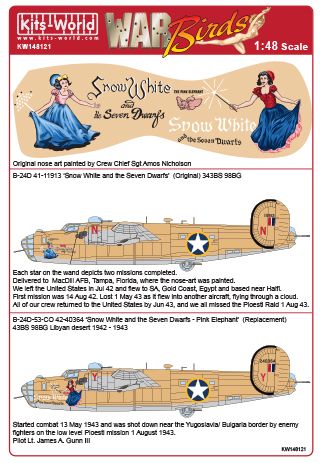 Consolidated B24D Liberator (343 BS 98 BG - CO 41-11913/42-40364 'Snow White and the Seven Dwarfs' ' - versions I & II ') kw148121