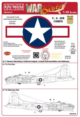 B17G General Stencilling and national insignia, Cockpit instrumentation and walkways kw148125