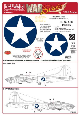 B17F General Stencilling and national insignia, Cockpit instrumentation and walkways  kw148127