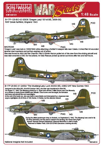 Boeing B17F Flying Fortress (Dragon Lady, The Mustang/Lady Luck)  kw148131