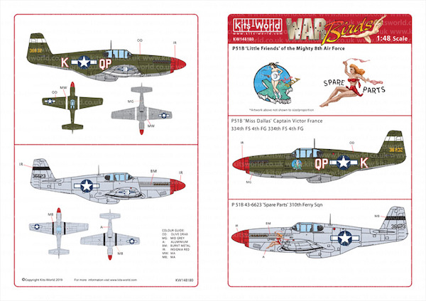 P51B Mustang "Little Friends"of the Mighty 8th AF set 1 kw148180