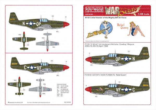 P51B Mustang "Little Friends"of the Mighty 8th AF set 2  kw148183