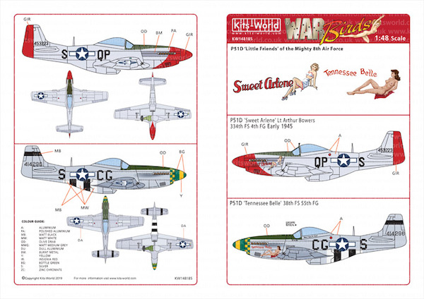 P51D Mustang "Little Friends"of the Mighty 8th AF set 3  kw148185