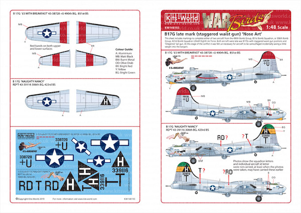 Boeing B17G Flying Fortress late mark (Staggered waistguns) "Nose Art"  kw148193