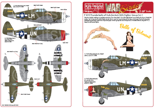 P47C/D Thunderbolt's of Hub Zzemke's 56th Fighter Group set 1  kw148200