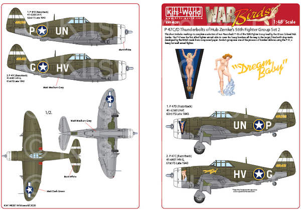 P47C/D Thunderbolt's of Hub Zzemke's 56th Fighter Group set 2  kw148201