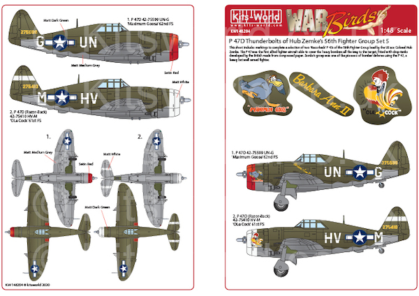 P47C/D Thunderbolt's of Hub Zzemke's 56th Fighter Group set 5  kw148204