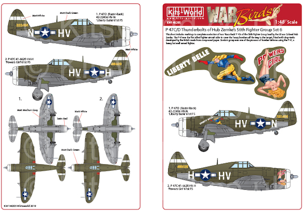P47C/D Thunderbolt's of Hub Zzemke's 56th Fighter Group set 6 kw148205