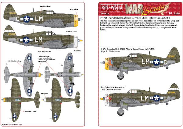 Republic P47D Thunderbolts of Hub Zemke's 56th Fighter Ggroup set 1  kw148225