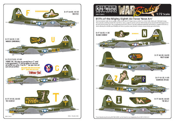 B17F Flying Fortress of the Mighty Eight Air Force Nose art  KW172013