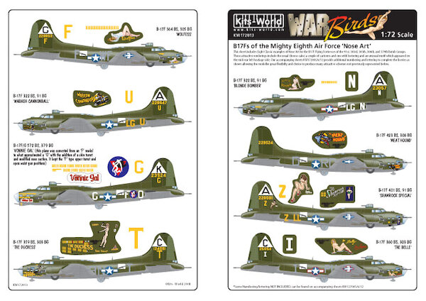 B17F Flying Fortress of the Mighty Eight Air Force Nose art KW172013