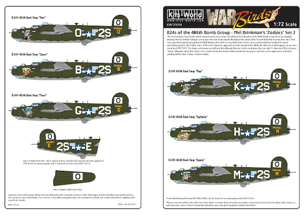 B24's of the 486th BG - Phil Brinkman's 'Zodiacs' set 2 kw172018