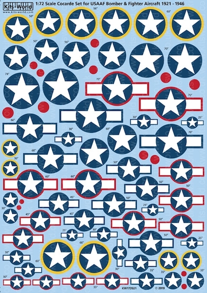 USAAF Cocarde / Stars & bars set kw172021