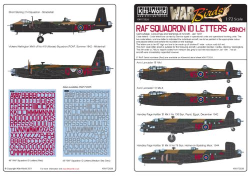 RAF Squadron ID Letters 48 inch Red kw172026