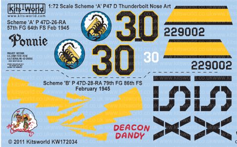 P47D Thunderbolt ("Ponnie"57th FG,64FS, "Deacon Dandy" 79FG, 86FS)  kw172034