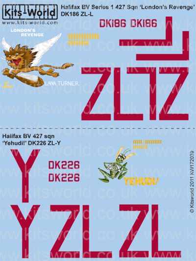 Handley Page Halifax B Mk5 srs 1, "Londons revenge" DK186 ZL-L, "Yehudi DK226 ZL-Y 427sq RAF),  kw172039